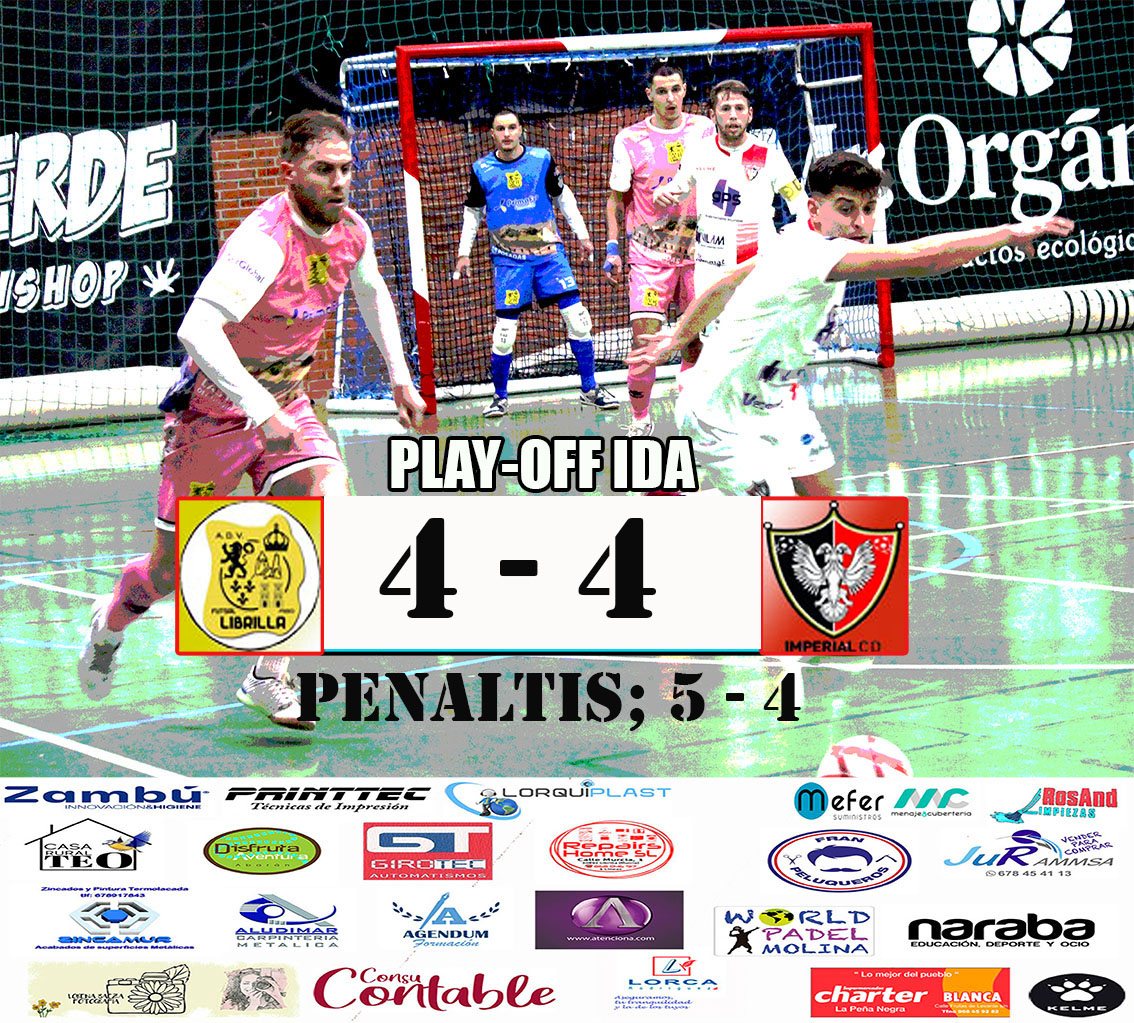 FUTSALMUR (@josebae47170450) on Twitter photo #lacasadelfutsalmurciano
resultados play-off partidos de ida
<a href="/CDPALMAR_FS/">CD EL PALMAR FS</a> y <a href="/FutsalLibrilla/">Futsal Librilla 🇪🇸</a> aprovechan su pequeña ventaja y golpean primero, el próximo sábado tendremos la vuelta
<a href="/BlancaFS4/">Blanca F.S.</a> y <a href="/ImperialClubDe1/">IMPERIAL MURCIA FUTSAL</a>
suerte equipos
#futsalmur #l3futsal #SomosFutsal #somosffrm #fotografia #lacasadelfutsalmurciano
resultados play-off partidos de ida
<a href="/CDPALMAR_FS/">CD EL PALMAR FS</a> y <a href="/FutsalLibrilla/">Futsal Librilla 🇪🇸</a> aprovechan su pequeña ventaja y golpean primero, el próximo sábado tendremos la vuelta
<a href="/BlancaFS4/">Blanca F.S.</a> y <a href="/ImperialClubDe1/">IMPERIAL MURCIA FUTSAL</a>
suerte equipos
#futsalmur #l3futsal #SomosFutsal #somosffrm #fotografia