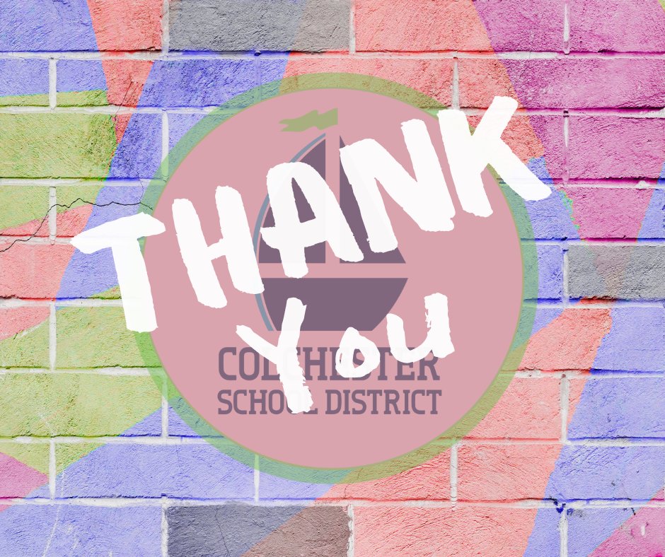 This week is Employee Appreciation Week. We could not be more grateful for the dedicated team of educators and support staff that create wonderful, safe, and fun learning environments for the children of Colchester. There is no better place to be than CSD! #wearecolchester