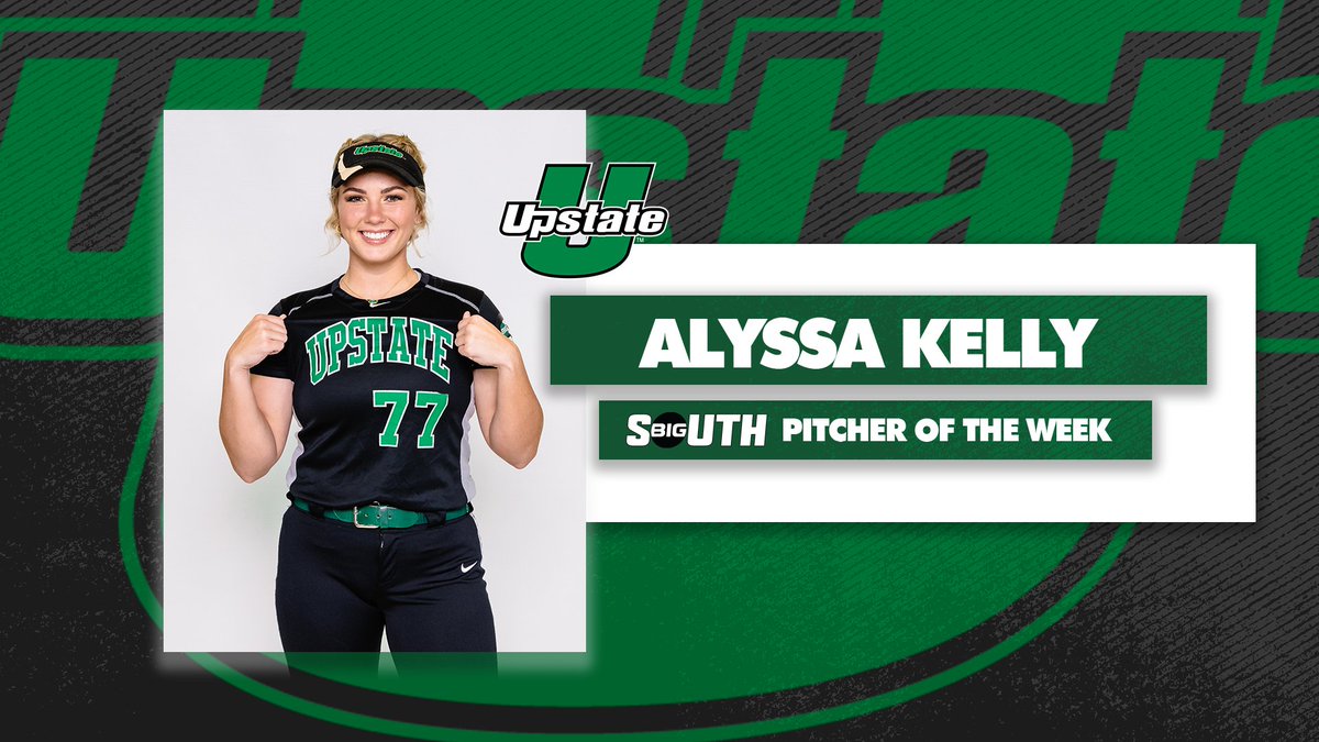She had a combined 10 strikeouts across 12.0 innings pitched to earn back-to-back 8-0 shutout wins and recorded her first no-hitter on Saturday. 

Alyssa Kelly is named the Big South Pitcher of the Week for the third time this season! 

#SpartanArmy ⚔️