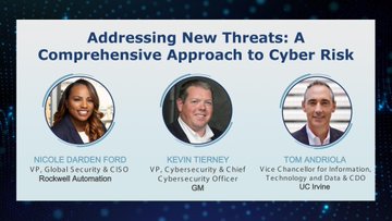 UCI's Center for Digital Transformation (@uci_cdt) on Twitter photo Inspiring to hear from Kevin Tierney, Chief Cybersecurity Officer <a href="/GM/">General Motors</a>, and Nicole Darden Ford, CISO, <a href="/ROKAutomation/">Rockwell Automation</a>, speaking about the complex and fast cyber landscape at CDT's Digital Leadership Agenda 2023: Recoding Business conference. bit.ly/3jojzVF #cybersecurity Inspiring to hear from Kevin Tierney, Chief Cybersecurity Officer <a href="/GM/">General Motors</a>, and Nicole Darden Ford, CISO, <a href="/ROKAutomation/">Rockwell Automation</a>, speaking about the complex and fast cyber landscape at CDT's Digital Leadership Agenda 2023: Recoding Business conference. bit.ly/3jojzVF #cybersecurity