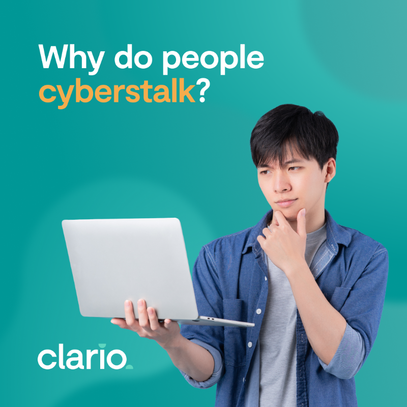 weareclario's tweet photo. #Cyberstalking victims often blame themselves, but it's important to remember that the only responsible person is the stalker.
Swipe the cards to learn about the motives of #cyberstalkers.
#clario #cybersecurity #security #privacy #digitalabuse #cyberspying #spyware #stalkerware