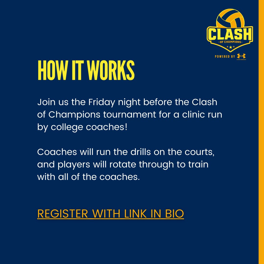 FLpowerseries's tweet photo. Don't miss the opportunity to train with college coaches on May 19th (the day before Clash of Champions tournament)!

Clinic is for female athletes, ages 12U-16U.

Sign up today:
https://t.co/oG2WveiTQQ https://t.co/mbsyh2urks