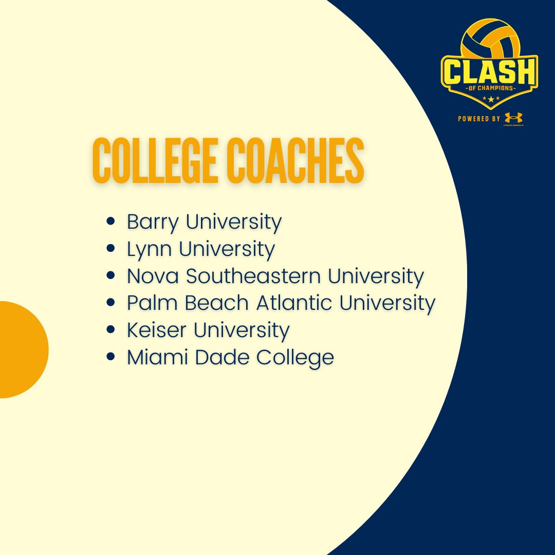 FLpowerseries's tweet photo. Don't miss the opportunity to train with college coaches on May 19th (the day before Clash of Champions tournament)!

Clinic is for female athletes, ages 12U-16U.

Sign up today:
https://t.co/oG2WveiTQQ https://t.co/mbsyh2urks