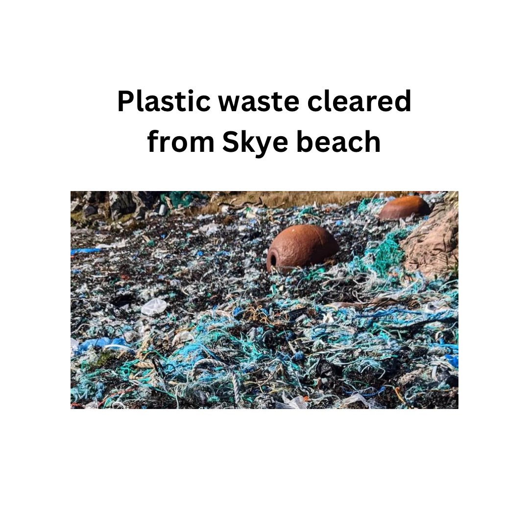 Are you shocked just by looking at the picture? Well, as per latest reports a beach on Skye has been cleared of large amounts of plastic pollution, including fragments of rope and fishing net. Source: bbc.com/news/articles/… #plastic #beach #change #follo4folloback #Uk