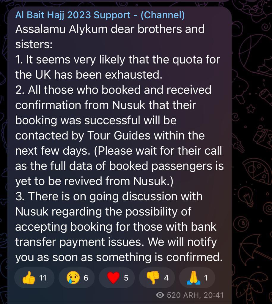 modilwar's tweet photo. Update on Hajj packages sold by @Hajj_nusuk on behalf of @HajMinistry and @saudiarabia

Please read below: https://t.co/5grMLwCMy8