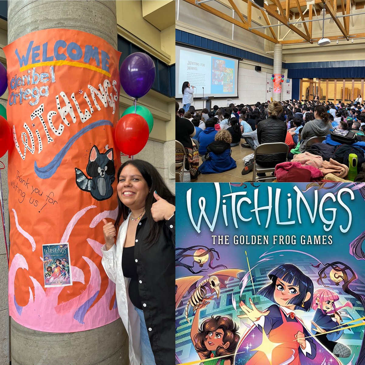 Thank you, Graystone Elementary School, for such a warm WITCHLINGS welcome today for Claribel Ortega! @Scholastic  @Claribel_Ortega @Hicklebees