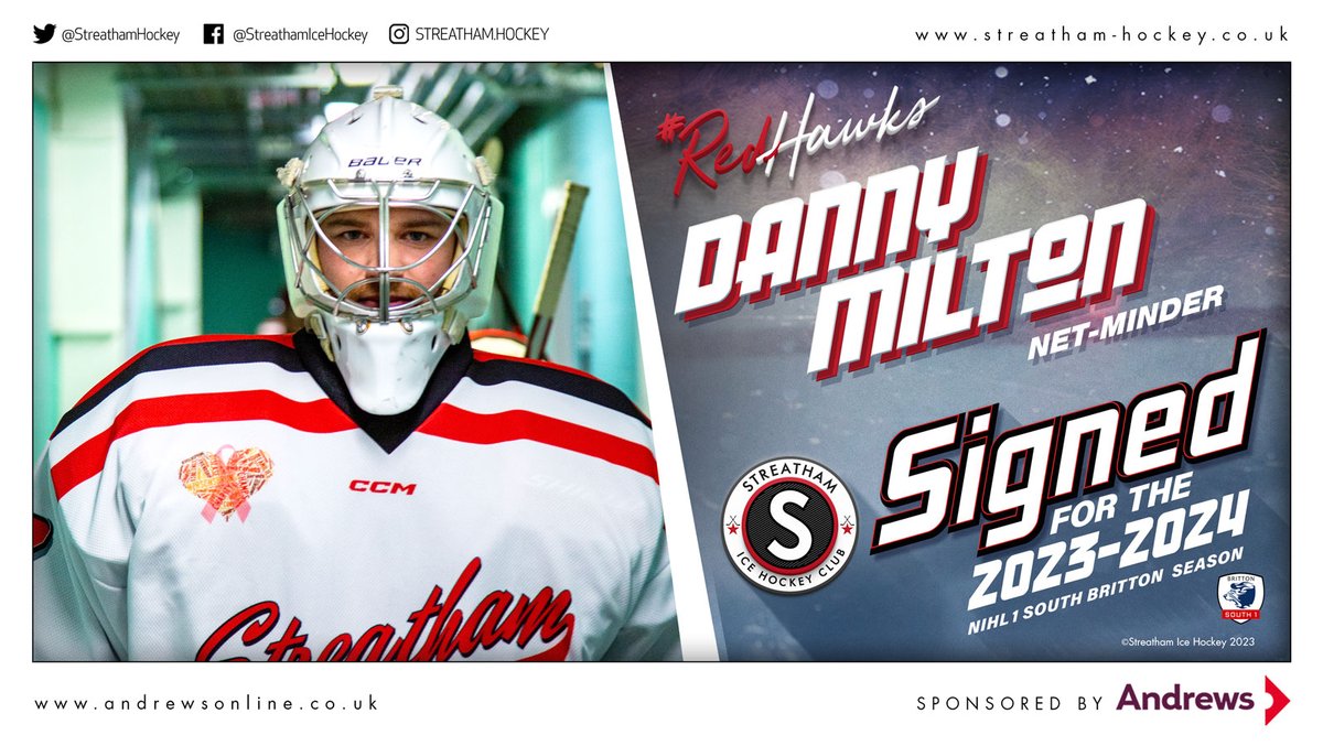 <a href="/StreathamHockey/">Streatham IHC London</a> rounding off a #BankHolidayMonday with some #team #news as the #SIHC begin to build the squad for the #NIHL 1 South 2023-2024 Season. Read more at: streatham-hockey.co.uk/milton-returns and pick up details to own and loan a #RedHawks #netminder jersey. 🥅🏒👀🥅🏒