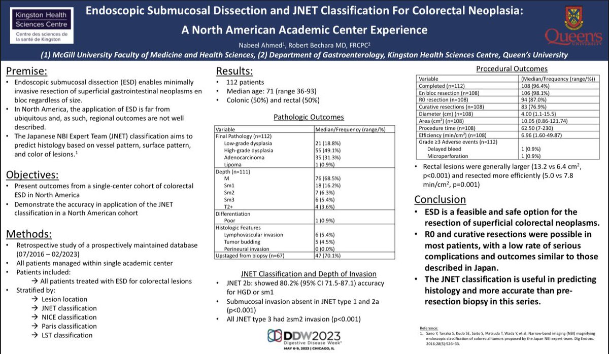 Nabeel Ahmed (@nabeel_ahmed00) on Twitter photo Thank you Dr. <a href="/RobertBechara/">Robert Bechara</a> for the opportunity to work with you and present procedural outcomes and use of JNET classification in colorectal ESD! #DDW2023 Thank you Dr. <a href="/RobertBechara/">Robert Bechara</a> for the opportunity to work with you and present procedural outcomes and use of JNET classification in colorectal ESD! #DDW2023