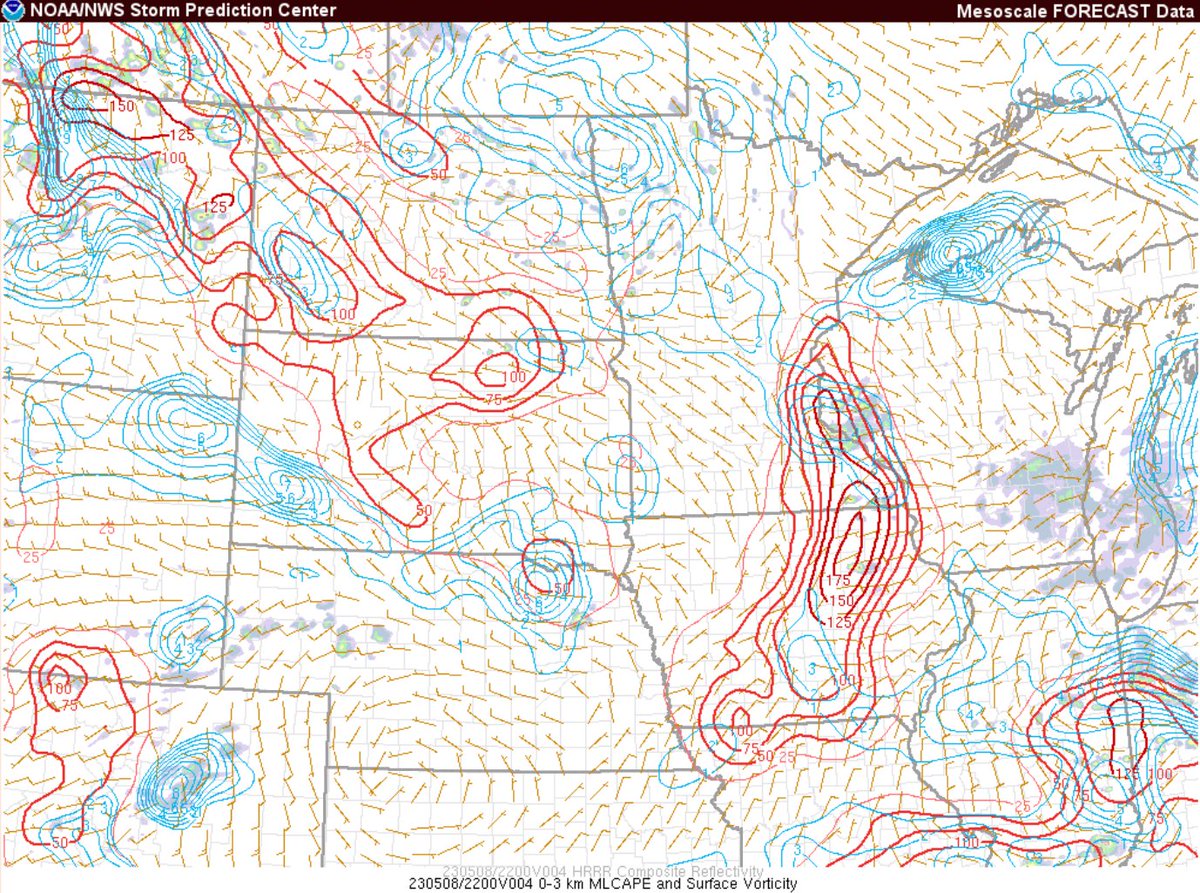 High 3CAPE & Surface Vorticity exists across parts of Southeast Minnesota into Southwest Wisconsin & Northeast Iowa this afternoon. A landspout tornado (maybe two) could develop.

#mnwx #wiwx #iawx #weather https://t.co/ckpern4pWc