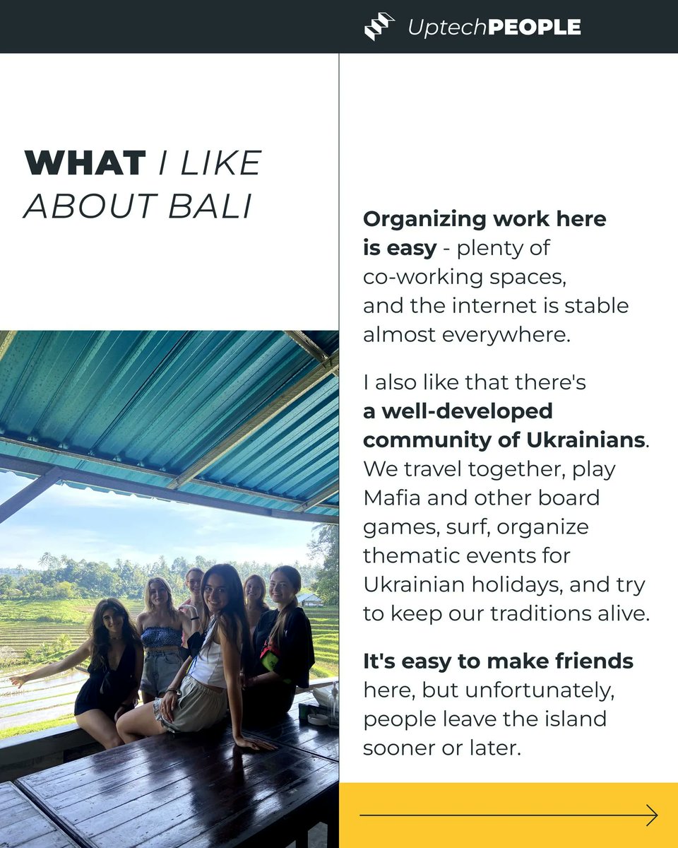 deviceuptech's tweet photo. @uptechteam: We continue to share stories about #uptechpeople around the 🌎! 

And this time, our Product Marketing Manager Anna will share here expereince of living on an island. You’ll see that Bali is an incredible place for workation! 😍

Check out… https://t.co/pvLX5vQfBl