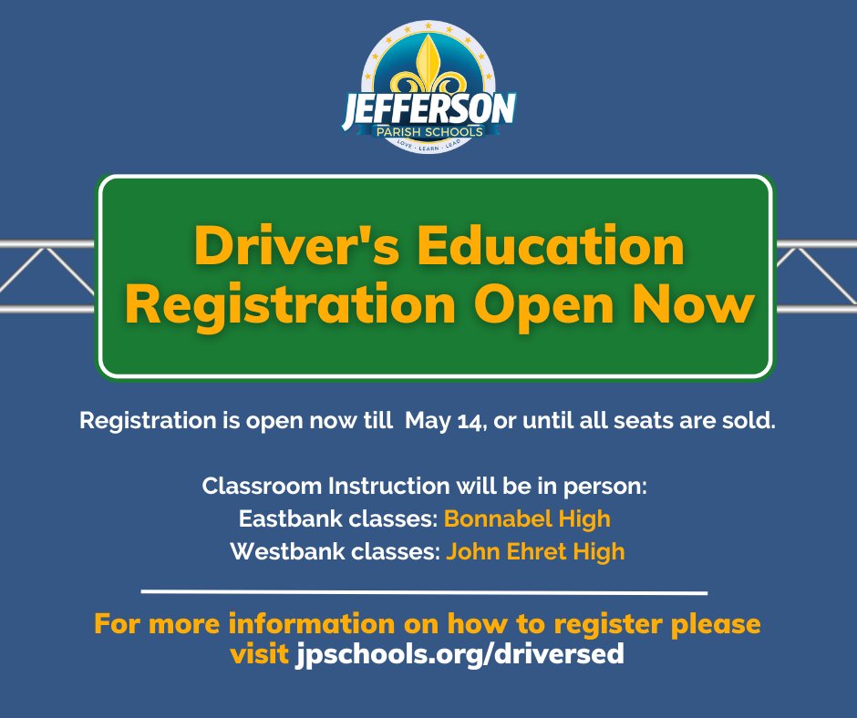 Jefferson Parish Schools on Twitter "JPSchools Driver's Education