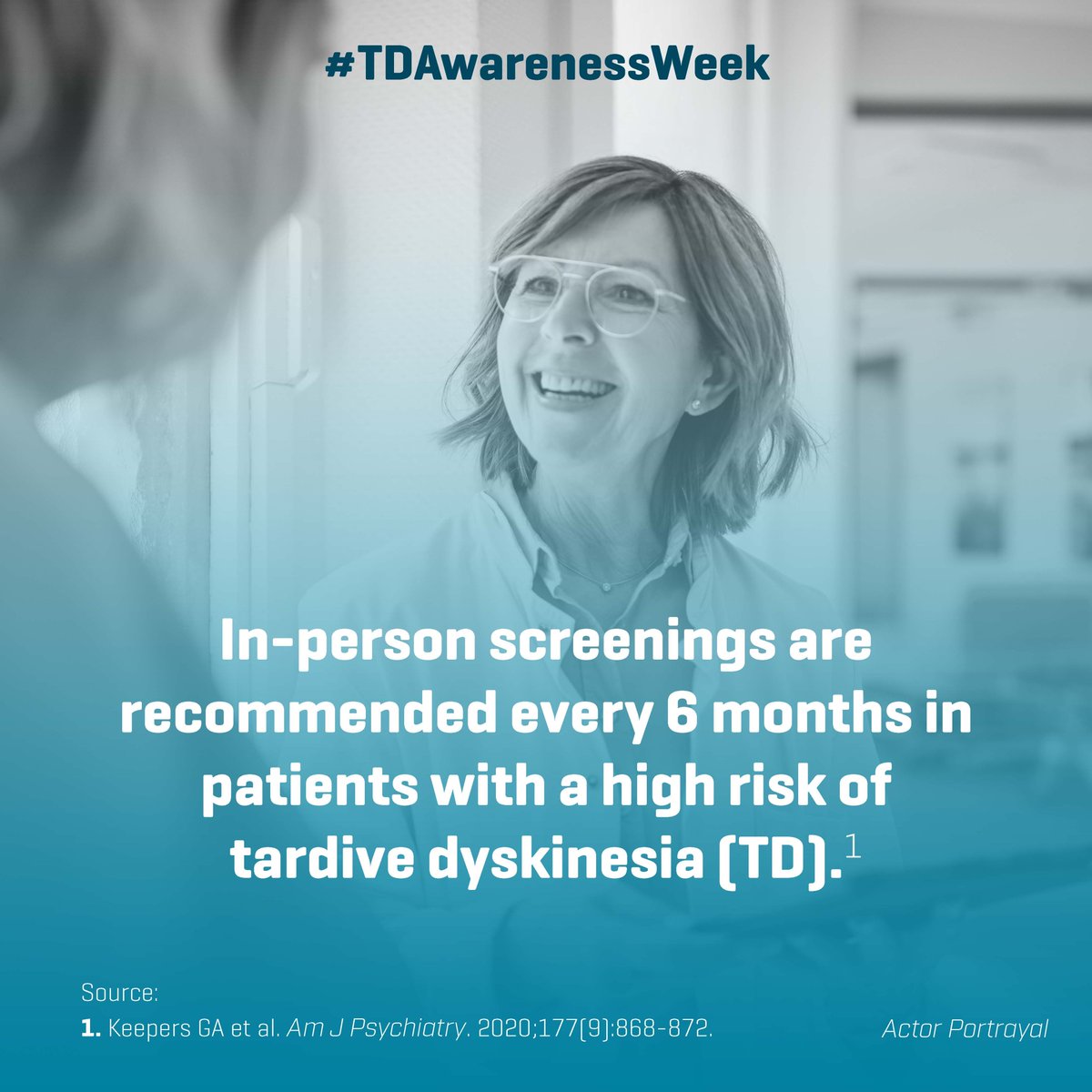 NAMIWDC's tweet photo. If you take antipsychotic medications, you may need in-person screenings for tardive dyskinesia. Learn more about risk factors and symptoms here: https://t.co/jgC0kBIqvF #TDAwarenessWeek https://t.co/QPxn02mGNj