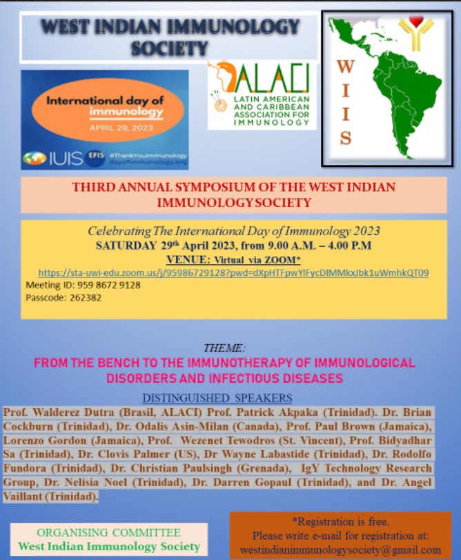CPaulsinghMD's tweet photo. I'm so grateful to have been invited to present at the most recent West Indian Immunology Society conference. I presented on immunometabolism and the role macrophages play.
#Immunology #conference #WIIS #worldimmunologyday #ALACI https://t.co/G7lP9sahTv
