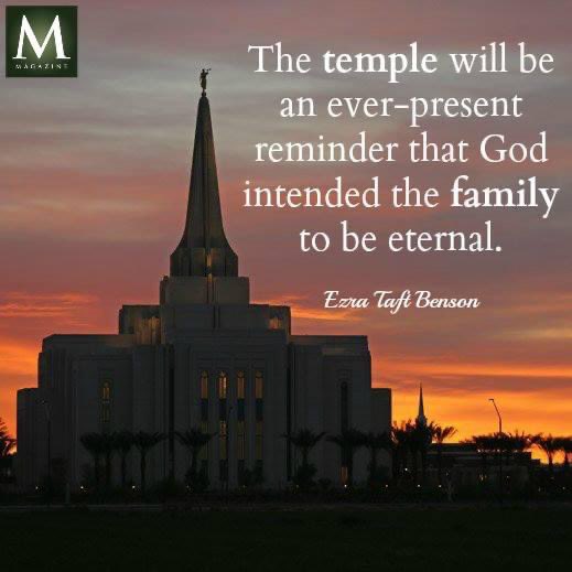 'The temple will be an ever-present reminder that God intended the family to be eternal.' ~ President Ezra Taft Benson 

#LDSTemples #FamiliesCanBeForever #ChildrenOfGod #GodLovesYou #EternalLife #ShareGoodness #TrustGod #CountOnHim #TheChurchOfJesusChristOfLatterDaySaints