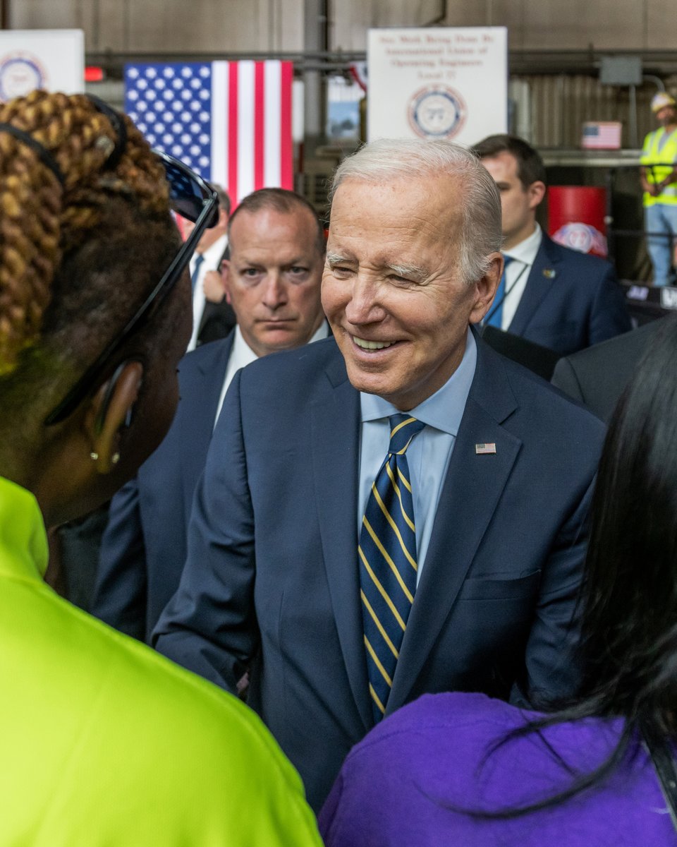 Since taking office, my Investing in America agenda has unleashed over $470 billion in new private sector manufacturing investments.
 
And 17 states have seen their largest private sector investment ever. 
 
We're going to be saying "Made in America" again.