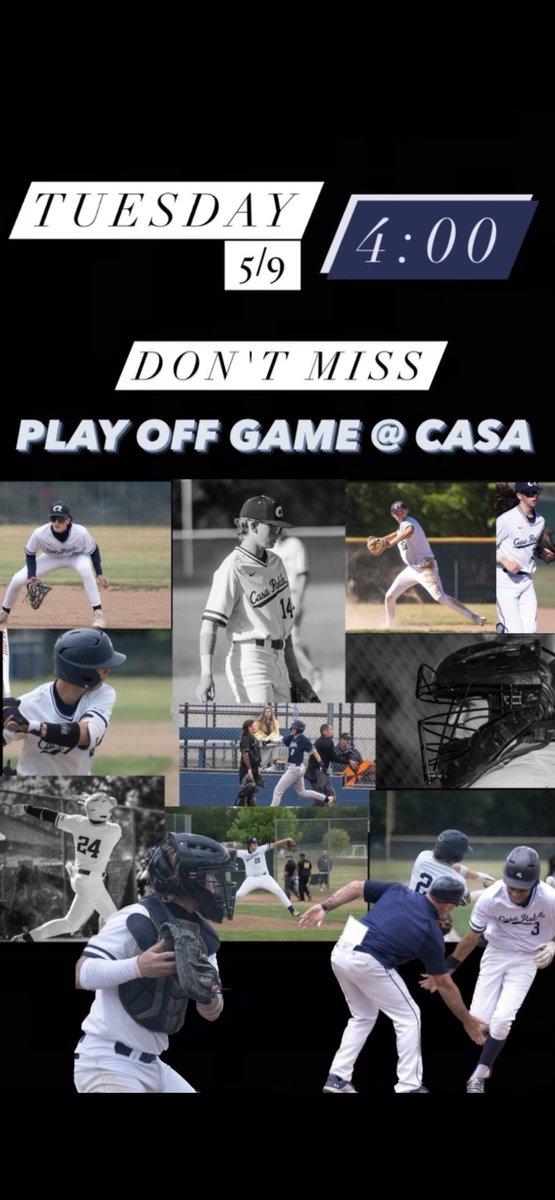 Casabaseball's tweet photo. Home playoff game tomorrow 4pm vs El Dorado. https://t.co/BnQUQirq4h