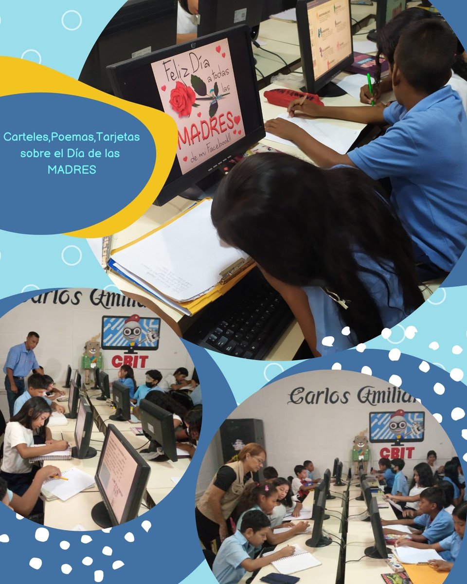 Estudiantes de la UEN Carlos Emiliano Salom Socializan en honor al Día de la Madre con frases,tarjetas y poemas para desear un Feliz Día Mamá.