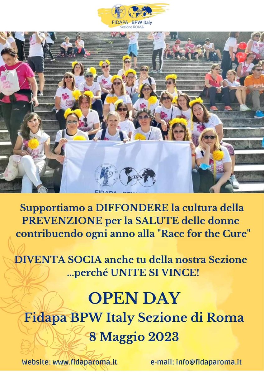 fidaparoma's tweet photo. 8 maggio: FIDAPA BPW Italy Open Day
@fidaparoma https://t.co/wTJEZ5X1Gy