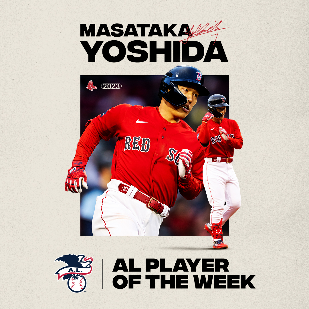 RedSox's tweet photo. That's AL Player of the Week Masataka Yoshida to you. https://t.co/d28ClktZRi