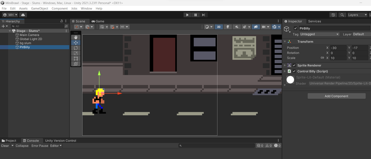 So for those who don't know, #Minibrawl got put on hold when Adobe revoked my Director licence (long story) and I've been psyching myself up to starting over in something a bit more current... Unity, to be exact. 

Well, I've started.

#indiegames #gamedev #unity