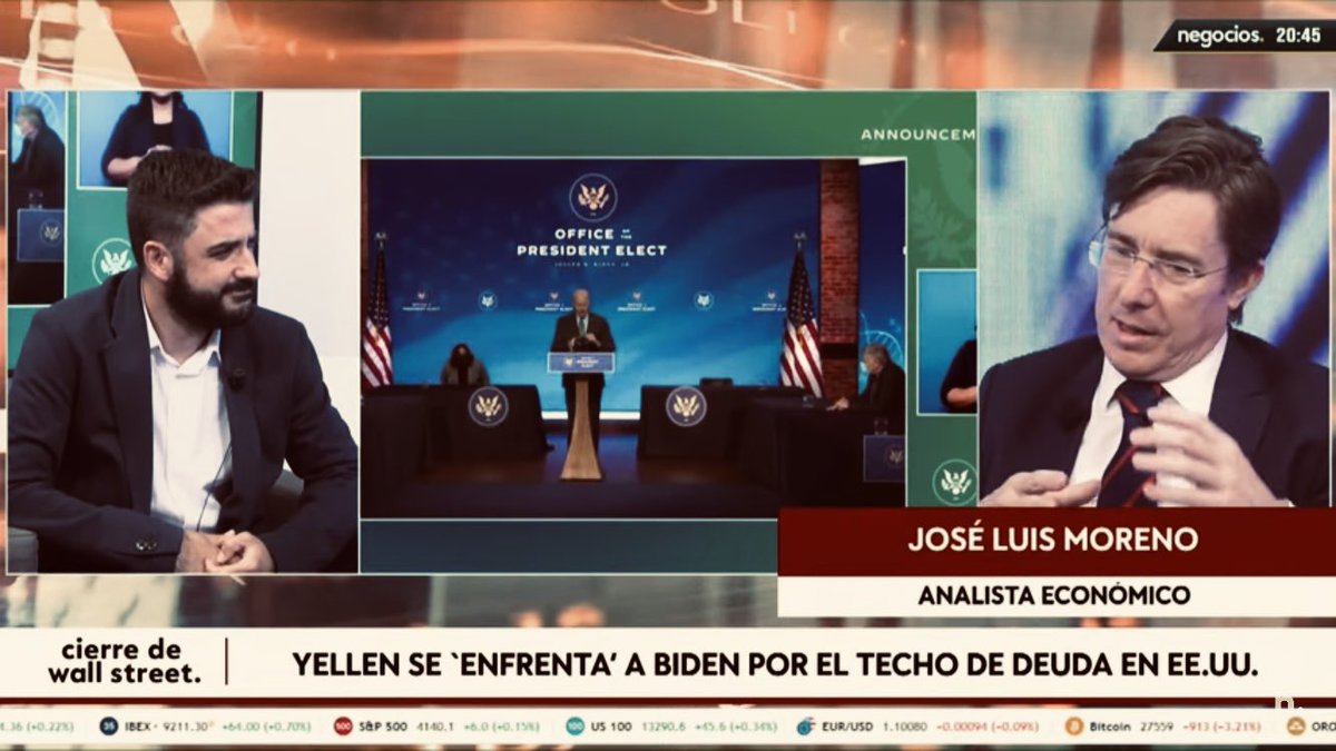 morenocasas's tweet photo. En @negocios_tv con @ivanhayala y @josedelamorena analizamos la actualidad 🇺🇸, con la política de la #FED con 4700 bancos, el #techodegasto y el #Congreso. La moneda digital de la reserva #CBDC se abre paso potenciada por la crisis de confianza. https://t.co/giH6Qzi8QF https://t.co/QGWsNl5wlB