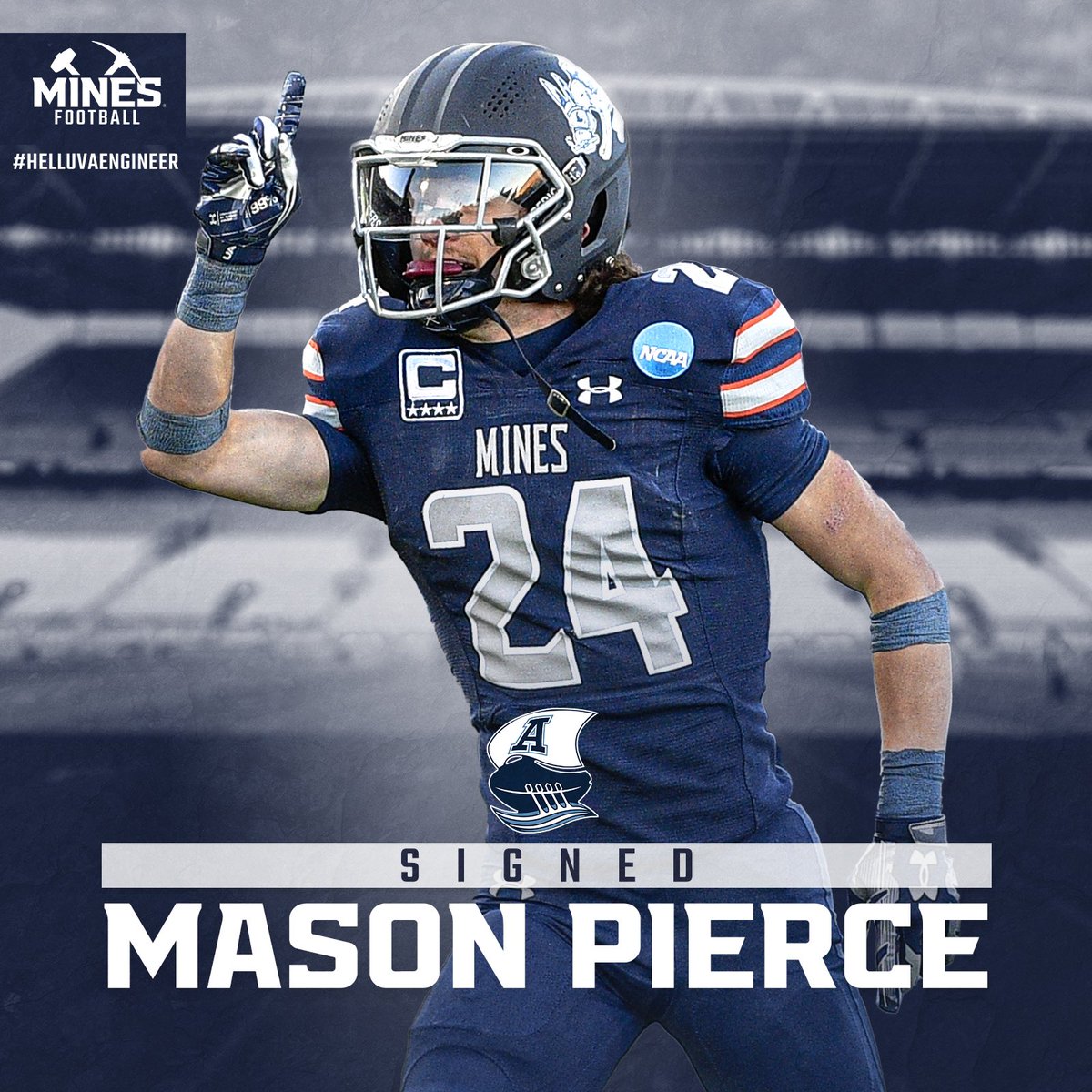 Mines Football (@minesfootball) on Twitter photo Pierce Island is now Canadian territory.
Congrats to <a href="/mason_pierce4/">Mason Pierce</a>, the newest member of the Grey Cup champion <a href="/TorontoArgos/">Toronto Argonauts</a>!
#HelluvaEngineer⚒ Pierce Island is now Canadian territory.
Congrats to <a href="/mason_pierce4/">Mason Pierce</a>, the newest member of the Grey Cup champion <a href="/TorontoArgos/">Toronto Argonauts</a>!
#HelluvaEngineer⚒