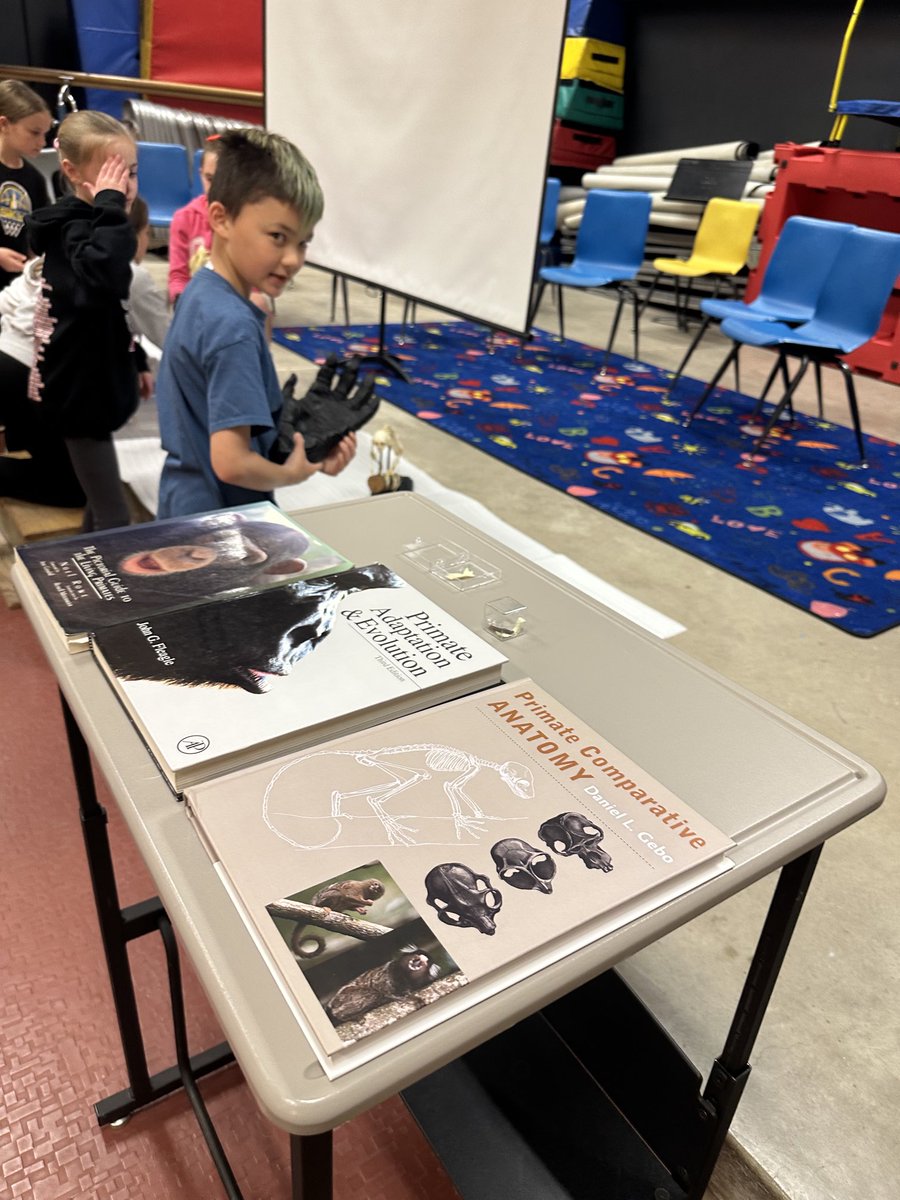 Dr. Gebo, a primatologist came to Carpenter today and gave a very interesting, and hands on, presentation on monkeys to the fourth grade. #engaged64 #4thgrade