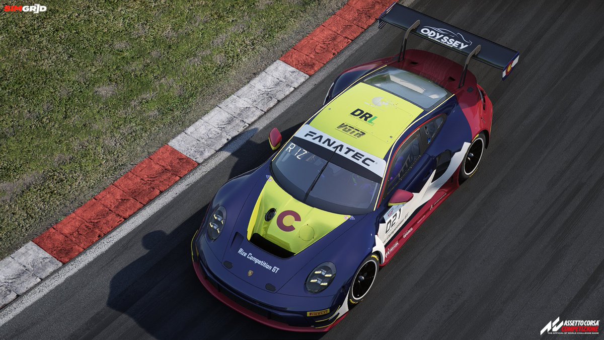 RizeCompetition's tweet photo. 🔴New livery!📸
Were excited to reveal the debut scheme for the teams new #Porsche992🔥

Bringing the same Rocky Mtn style to the track &amp; collecting our entered leagues/events on the roof🏁

🖌️Created by Lagze Livery
✅https://t.co/Jl4rzSiKKj

#beACC #PorscheMotorsport #simracing https://t.co/YyDgB60m7S