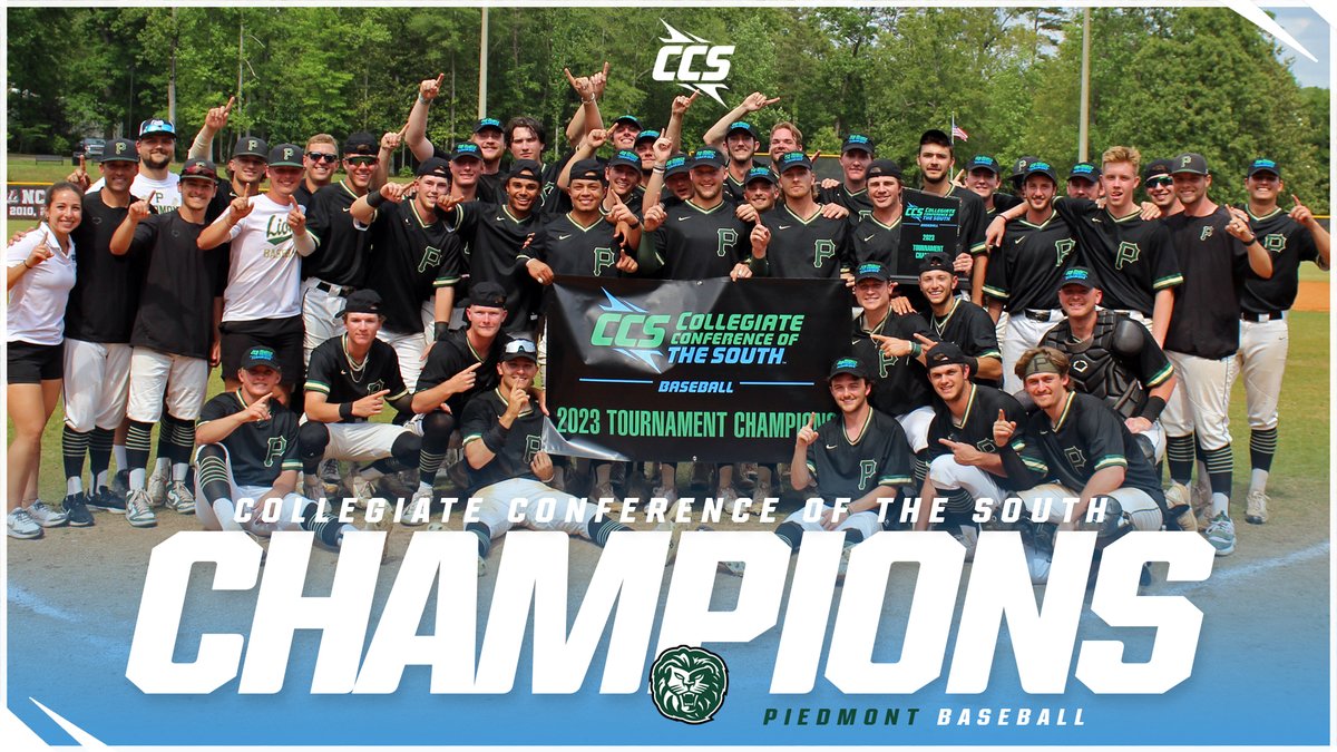 🏆 𝗖𝗖𝗦 𝗖𝗛𝗔𝗠𝗣𝗜𝗢𝗡𝗦 🏆

Congratulations to Piedmont on winning the 2023 CCS Baseball Championship 

The fourth-seeded Lions capped off a remarkable week with a 3-2 win over Maryville today to win the 🏆

<a href="/PiedmontLions/">Piedmont Lions</a> x <a href="/PULionsBaseball/">Piedmont Lions Baseball</a>

⚾️ | #CCS