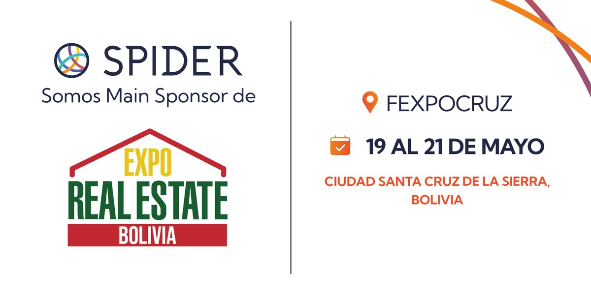 SpiderInvest's tweet photo. Somos Main Sponsors de #ExpoRealEstateBolivia Congreso de Desarrollos e Inversiones Inmobiliarias.

Durante este evento participaremos junto a speakers especializados de nivel internacional y además, brindaremos reuniones personalizadas sobre inversiones inmobiliarias en USA. https://t.co/3nbM2MJNWg