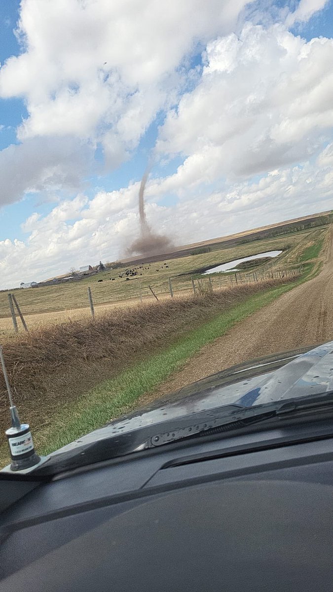 Mini tornado at Huxley today.  #abstorm