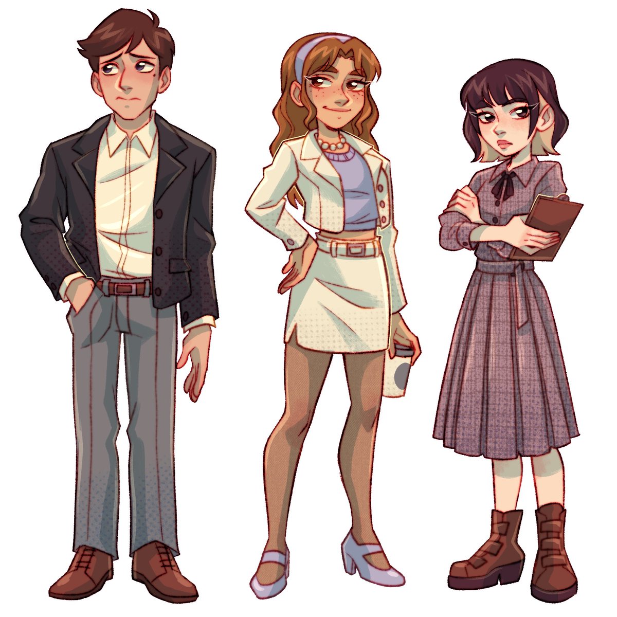 sadelionne's tweet photo. Carter and Madison now as adults working in Cognito 👀 and new character too! She’s a cryptid biologist, her name is Yun Hyeon https://t.co/nhEDsYH303
