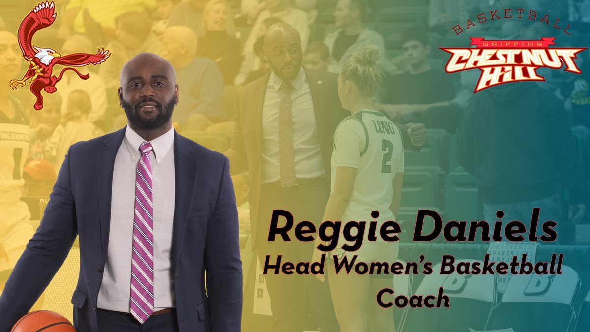 The Chestnut Hill College Department of Athletics would like to welcome Reggie Daniels as their new Head Women's Basketball Coach!

Reggie comes to the Hill from D-I Binghamton University he was an assistant in 2022-23!

Welcome to the Hill!

#WeAreCHC #GriffinNation 
<a href="/CHC_WBB/">Chestnut Hill Women's Basketball</a>