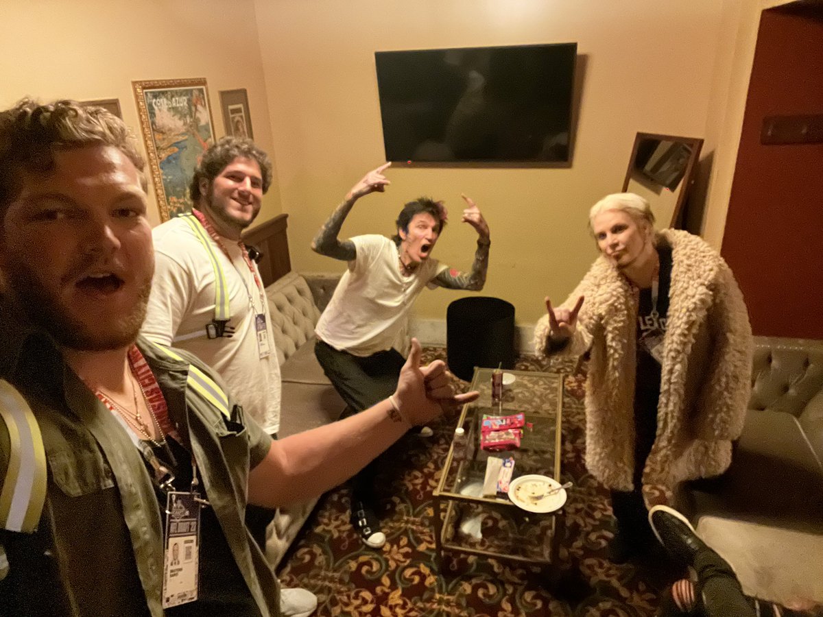 BapstCindy's tweet photo. Brayden and Julian got to hang out with Motley Crue in Kansas City during the draft. Brings back my college days for sure #draft #vandyfootball #anchordown #motleycrue https://t.co/sLPIVLZBkw