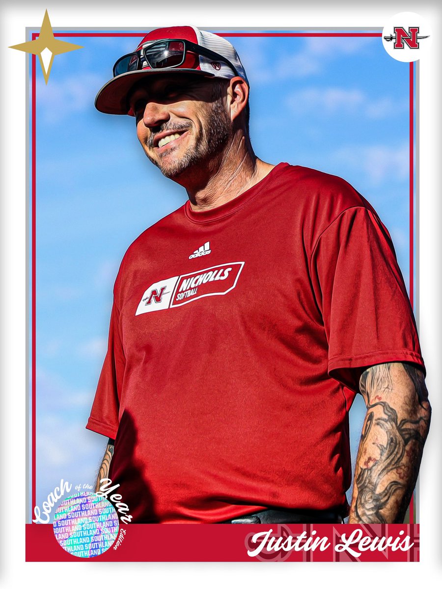 SouthlandSports's tweet photo. We’ve got a special edition of trading cards for our superlatives!
We begin with the 2023 Southland Softball Coach of the Year:
Justin Lewis, Nicholls
#EarnedEveryDay https://t.co/4GOThaAJVP