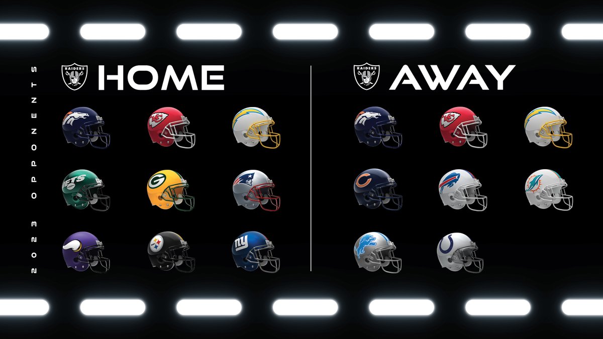 Raiders's tweet photo. Thursday. 
5 PM.
Schedule release. https://t.co/kXPVsYzvEE