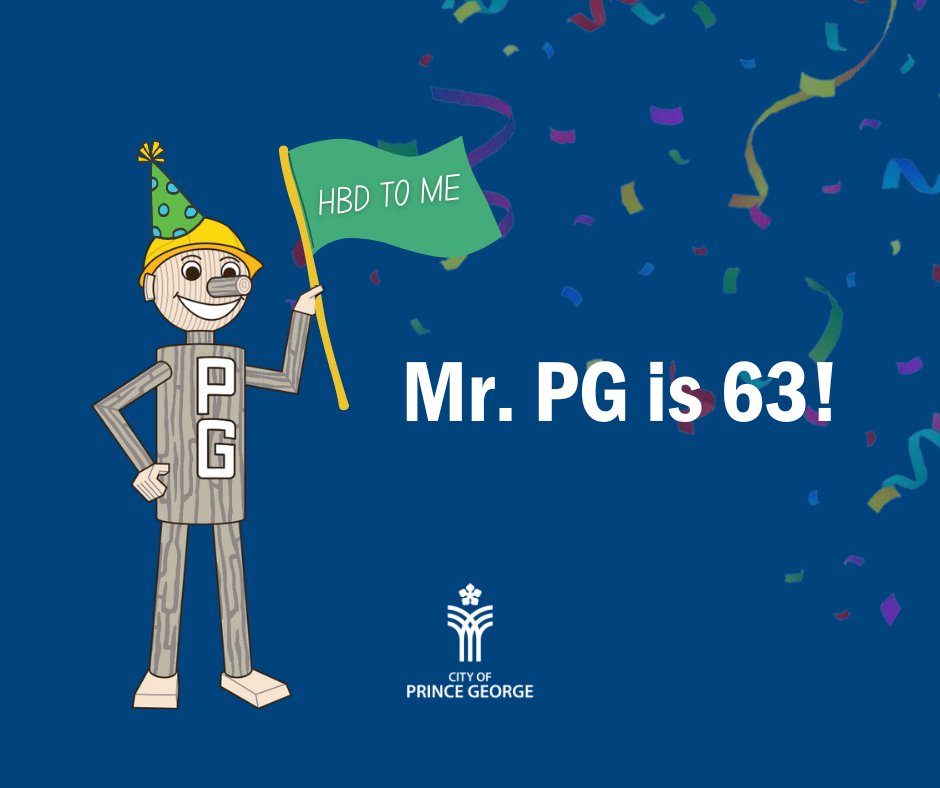 CityofPG's tweet photo. It's a very special day for the big guy! It's Mr. PG's 63rd birthday 🎈 🎉 

Read the history behind our favourite roadside attraction on our website: https://t.co/Dv9QhWxuf4 #CityofPG https://t.co/1oQ5CaLSnU