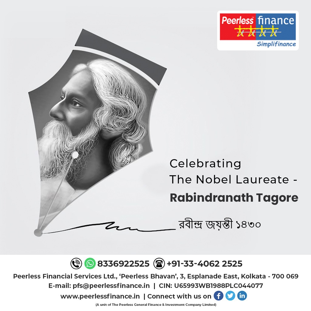 PeerlessFinance's tweet photo. Celebrating Rabindra Jayanti, with the spirit of gratitude and respect.
#PeerlessFinancialServicesLimited #RabindraJayanti2023 #businessloans #professionalloans #financialsolutions #fundingaid #kolkata #celebrate #nobel #literature #international #national #bengali https://t.co/zU21kjEUTJ