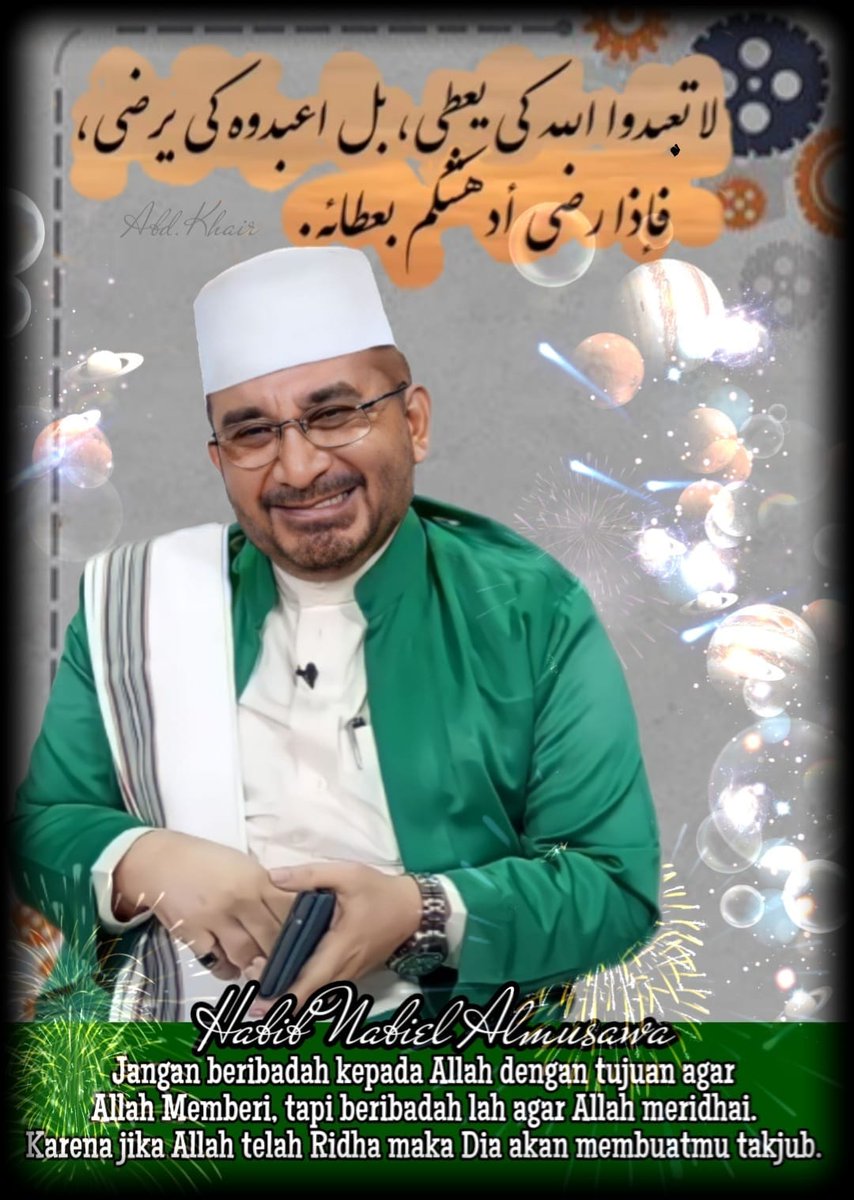 nabiel_almusawa's tweet photo. Anakku.. Janganlah engkau beribadah pd ALLAAH, dg harapan agar IA memberi pdmu.. Tp beribadahlah pd ALLAAH itu untuk mencari keridhaan-NYA.. Karena jk IA sdh ridha pd mu, mk engkau akan dibuat takjub dg hujan pemberian dari-NYA.. Camkan itu anakku..! https://t.co/DE4Sur6TNd