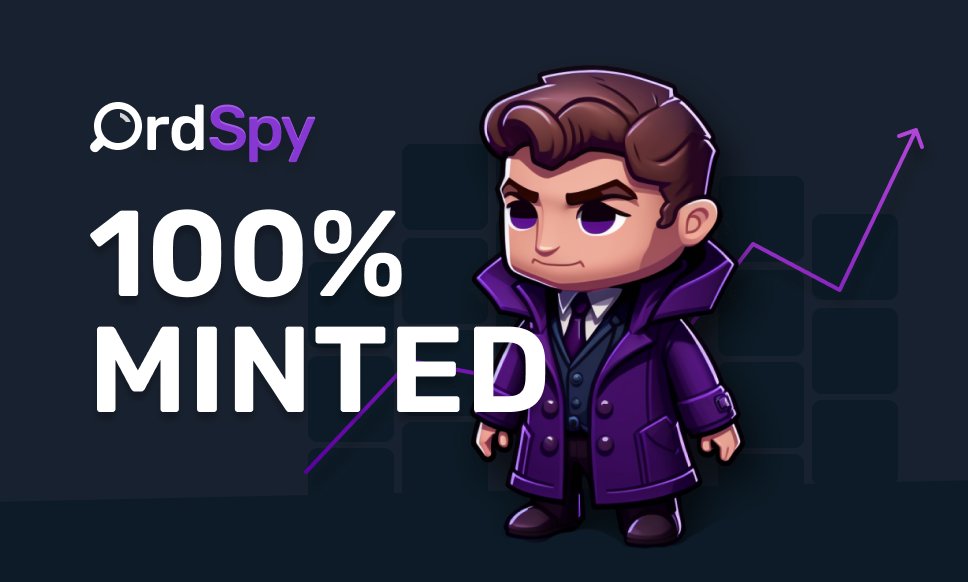 100% minted. Let's go #OSPY! #BRC20 
Buy now at unisat.io/market?tick=Os…