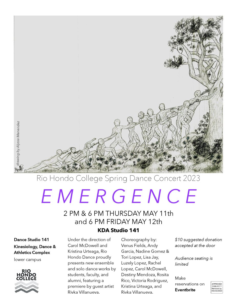 RioHondoCollege's tweet photo. Rio Hondo Dance Program invites you to our Spring Dance Concert 2023: Emergence! Limited audience seating available, so book your tickets now at https://t.co/KODKkturGk
See flyer for more details! #RioHondoDance #SpringDanceConcert #Emergence #DancePerformance #Whittier 💃🎭 https://t.co/WOs0ejx9VV