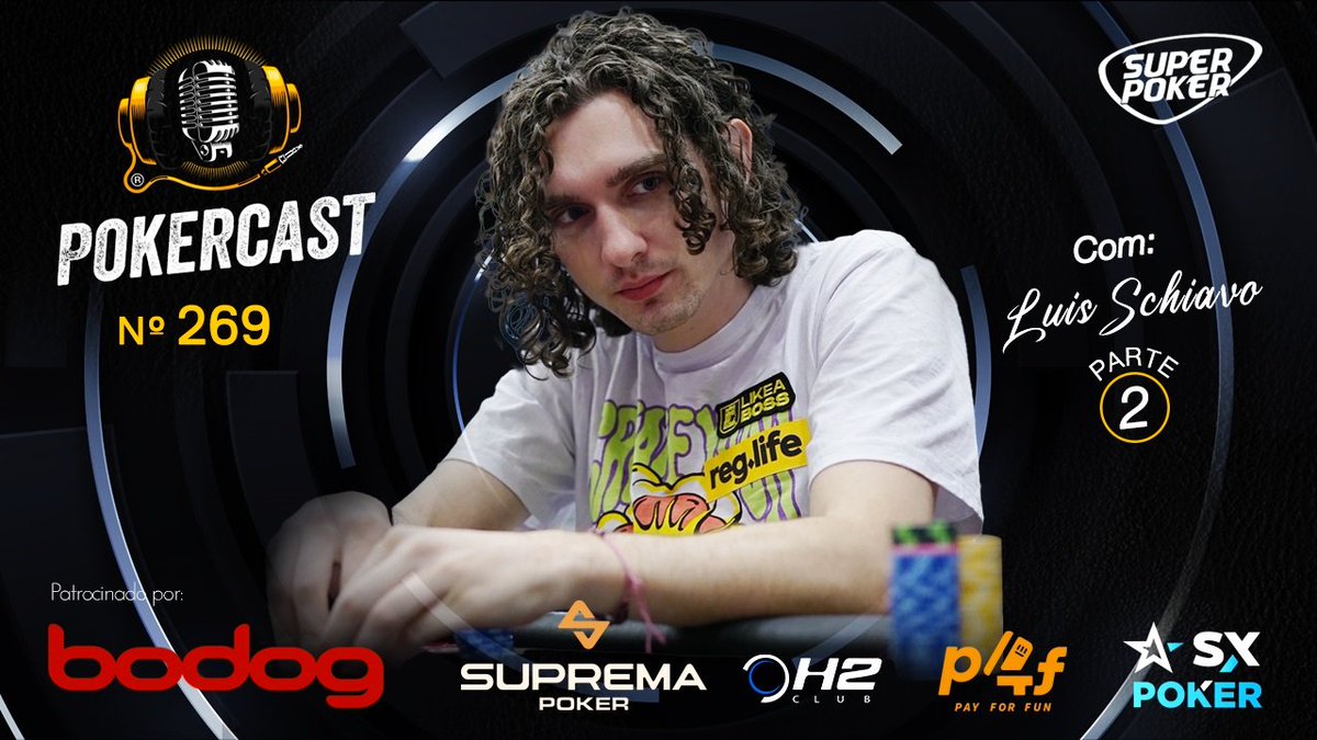 SuperPoker's tweet photo. PARTE DOIS! Luiz Schiavo retorna ao #Pokercast no episódio 269; confira https://t.co/ZiigoE5A8i @Bodog_Brasil @H2ClubBrasil @Pay4FunP4F #Suprema #SXPoker https://t.co/PKngEyCZEY