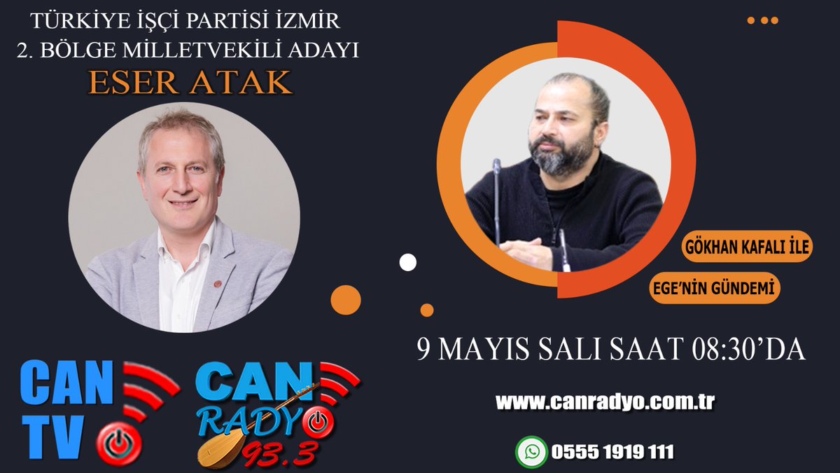 Can Radyo ve Can Tv ortak yayınında buluşalım.
<a href="/eser_atak/">Fan Token Polisi</a> <a href="/Gknkaff/">Gökhan Kafalı</a> <a href="/tipgenelmerkez/">Türkiye İşçi Partisi</a> <a href="/tipizmiril/">Türkiye İşçi Partisi - İzmir</a> #tip #türkiyeişçipartisi #egeningündemi