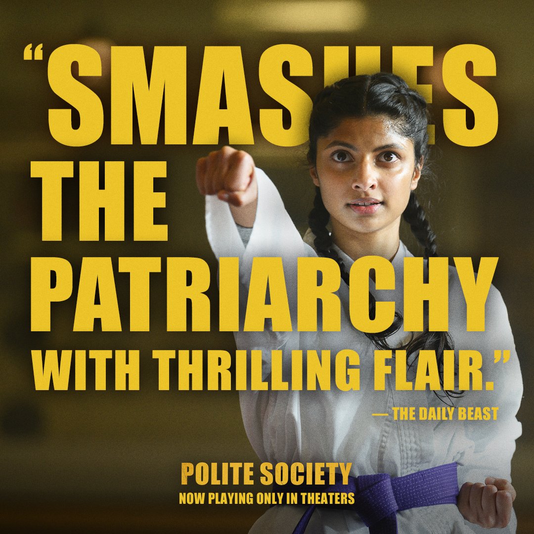 Down with the patriarchy 💥

#PoliteSociety is NOW PLAYING in theaters. Get your tickets: politesocietymovie.com