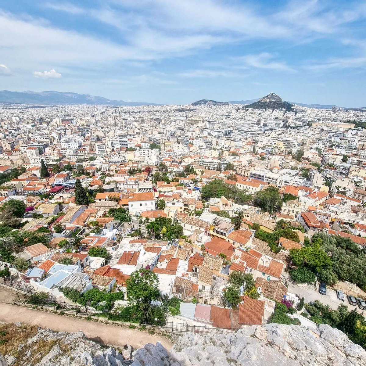 from the acropolis, looking down #athens #greece