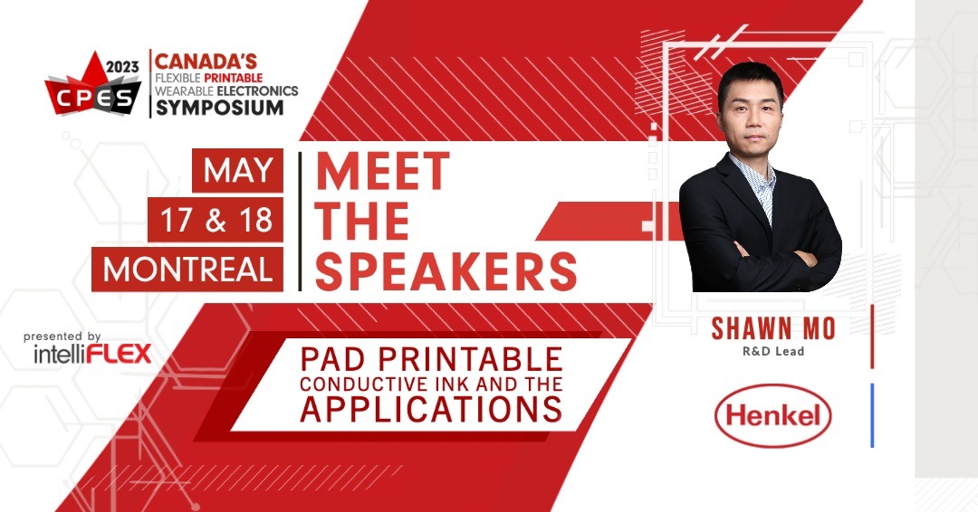 Join us for a deep-dive into Pad Printable Conductive Ink and the Applications with Shawn Mo of <a href="/Henkel/">Henkel</a> at #CPES2023 Get your tickets now!

Register today: lnkd.in/ex2NCzZj
May 17-18th (Montréal) @ÉTSSMTL

#PrintedElectronics #FlexibleElectronics #HybridElectronics