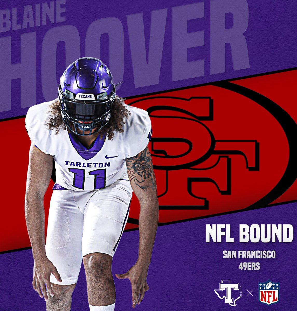 TarletonFB's tweet photo. Blake Haynes, Donovan Banks and Blaine Hoover have all received the dream call of making it to the NFL 🔥

Story ➡️ https://t.co/Vk2XH2cT2s https://t.co/zsnP6ZHDbQ