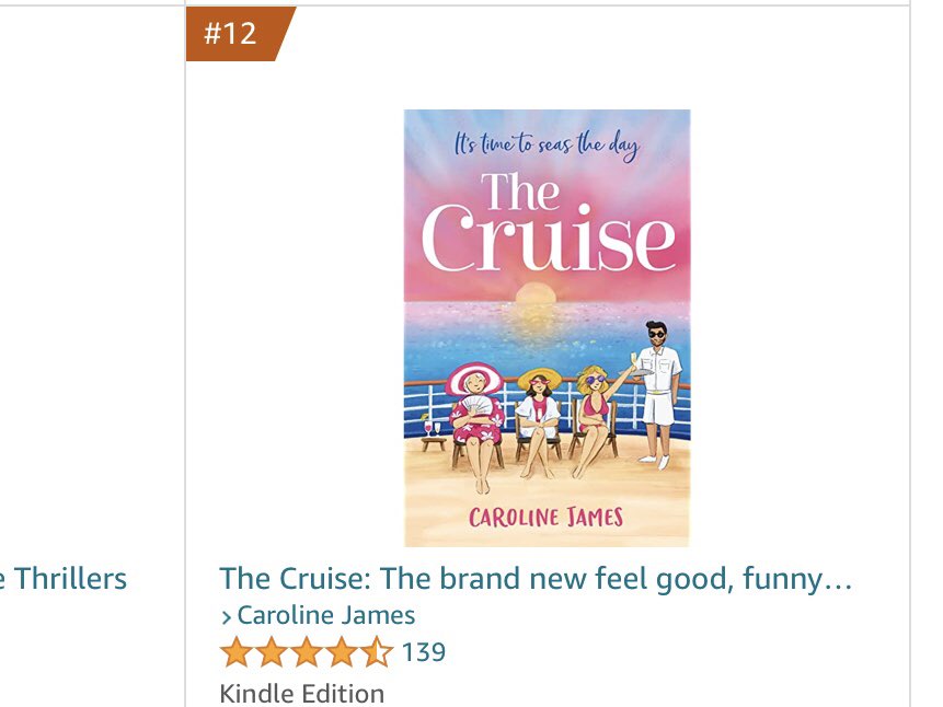 Huge congratulations to the lovely <a href="/CarolineJames12/">📚❤️Caroline James ❤️📚</a> tonight number #12 in the UK Amazon kindle chart <a href="/0neMoreChapter_/">One More Chapter</a> <a href="/girl_on_a_ledge/">Charlotte Ledger</a> <a href="/HarperFiction/">HarperFiction</a> 
amazon.co.uk/Cruise-brand-f…