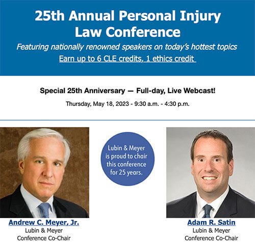Learn more about and register for @MCLENewEngland’s 25th Annual Personal Injury Law Conference, a full-day, live webcast on Thursday, May 18, 2023. 👉🏽 mcle.org/product/catalo… #cle #mcle