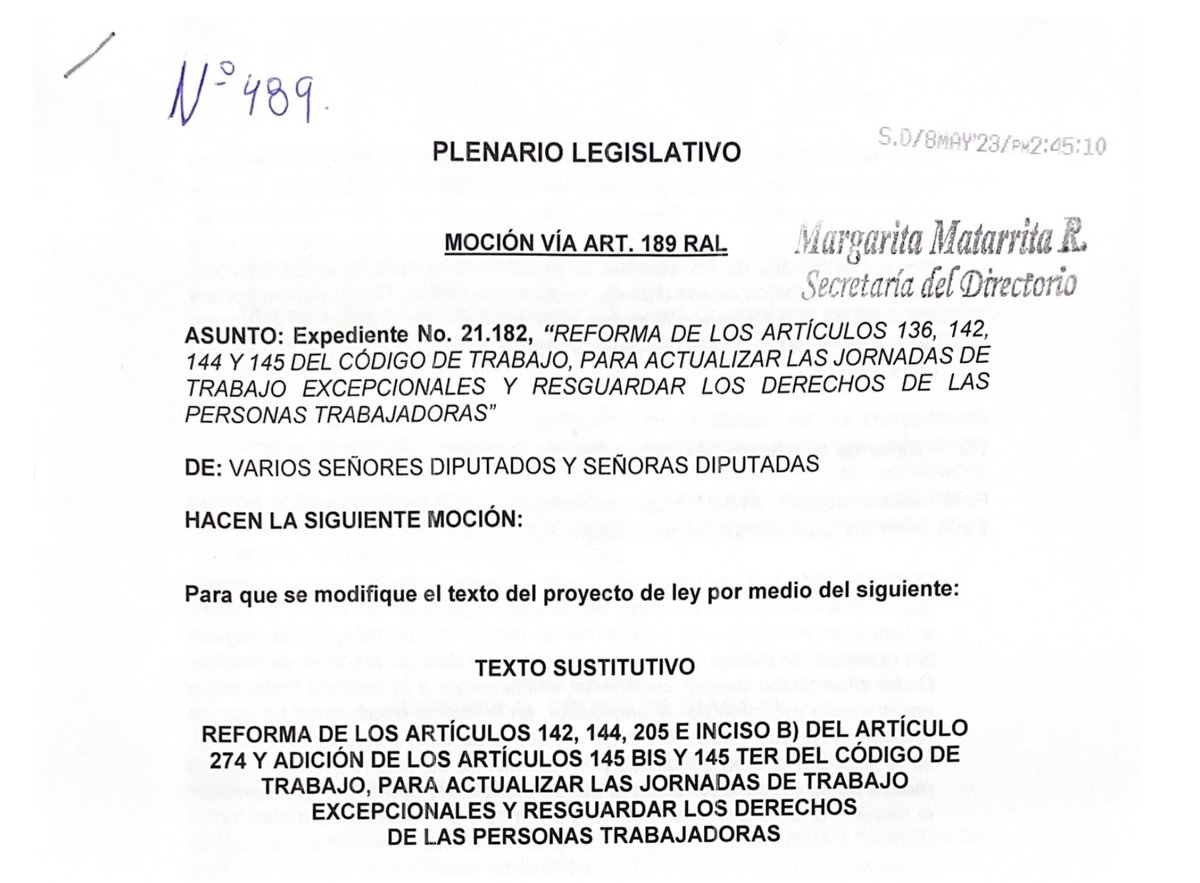 #UH Gobierno presenta moción para incluir en jornadas de 12 horas a trabajadores de la salud privada (hospitales, farmacias, centros de cuido de adultos mayores y otros) y de turismo (hotelería, restaurantes, transporte, guías y otros) en texto sustitutivo.
